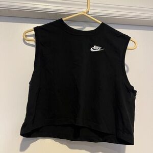 Nike Black Sleeveless Muscle Tee Crop